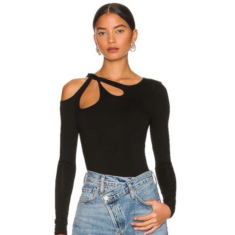 Superdown bodysuit Yesenia twist in black, size medium